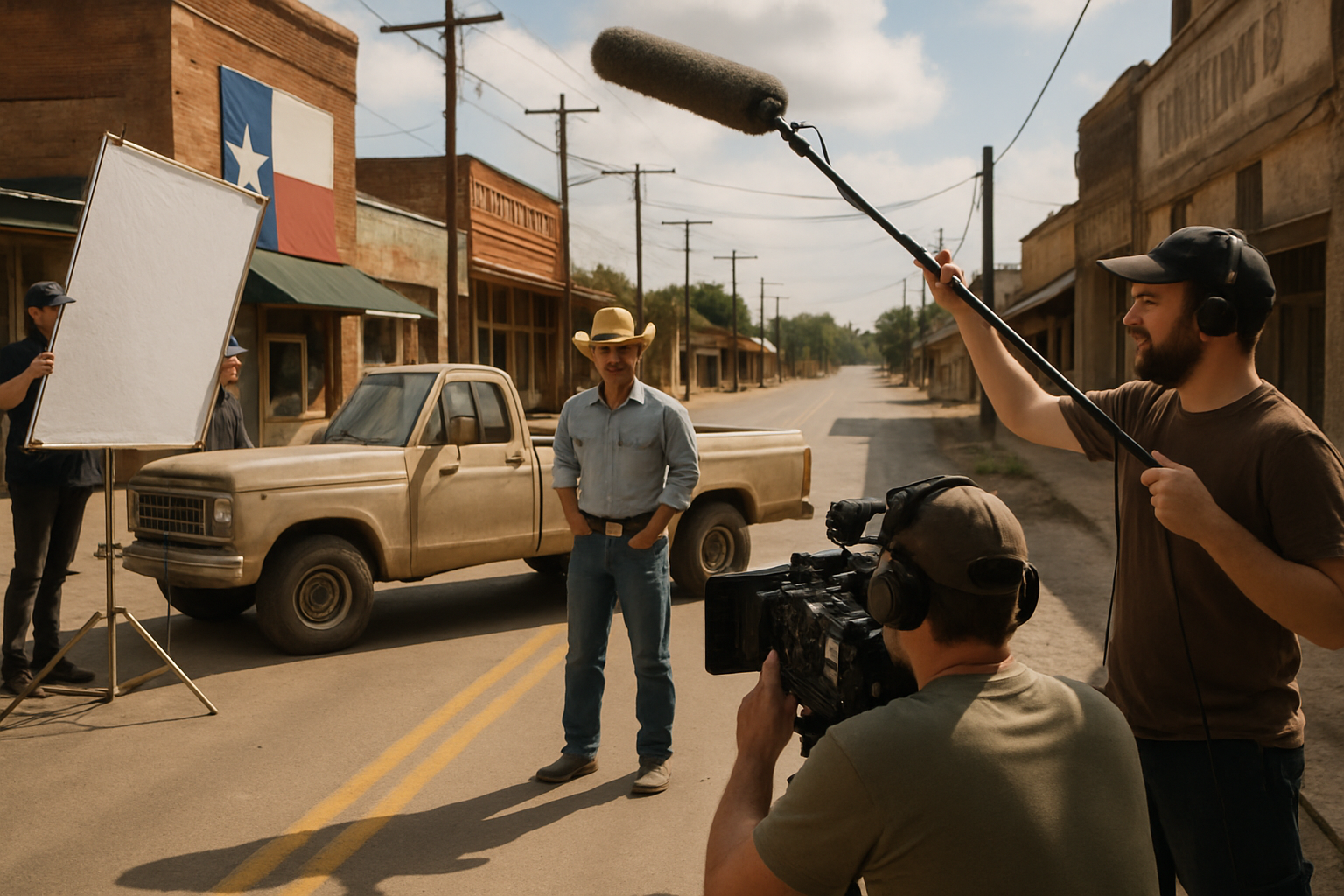 Behind-the-scenes look at filming in a Texas small town