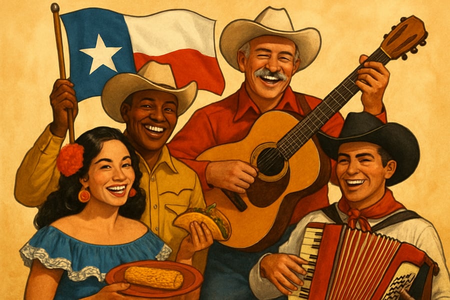 Fort Folk cast celebrating Texas culture